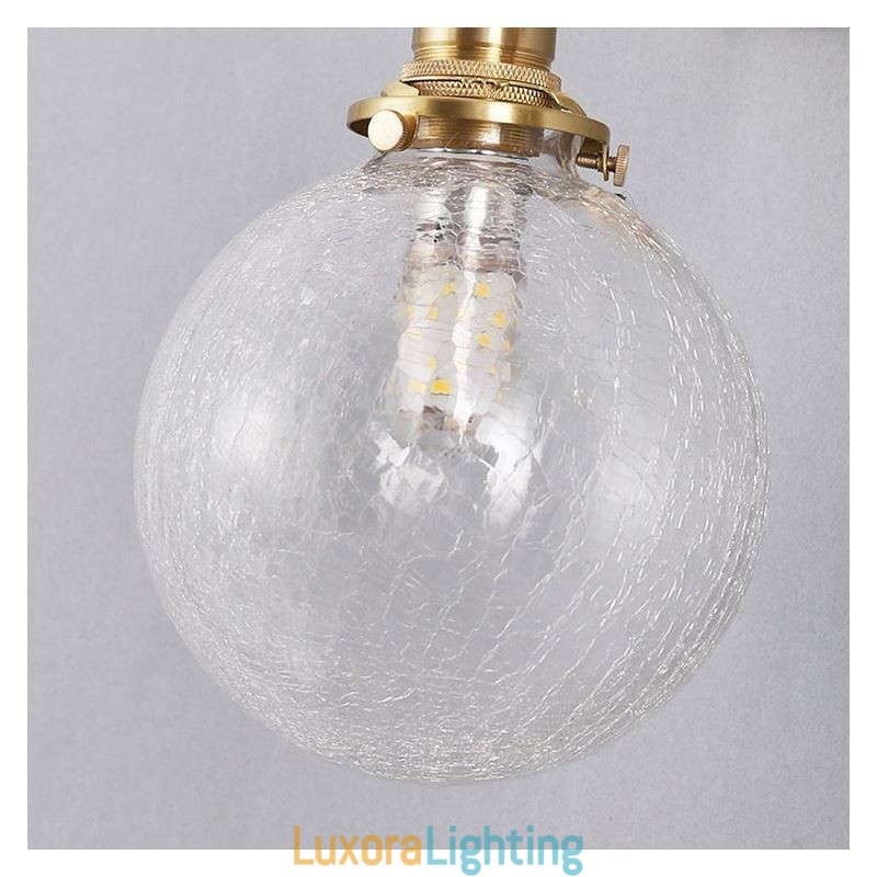 Designer Touch Decorative Glass Pendant Light Modern Crackle Ceiling Light Fixture
