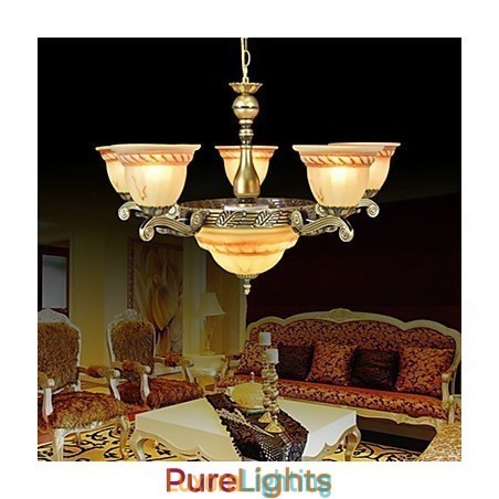 Designer Touch Decorative Traditional Classic Vintage Retro Bronze Metal Chandelier