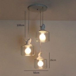 Designer Touch Decorative Retro Style Glass Pendant Light Little Bird Lighting