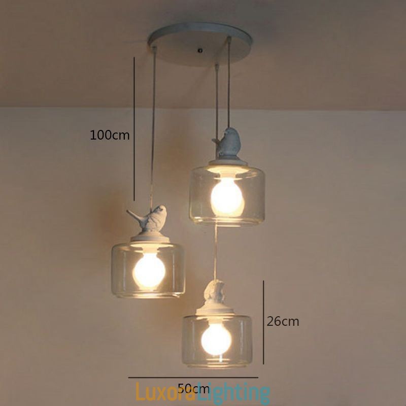 Designer Touch Decorative Retro Style Glass Pendant Light Little Bird Lighting