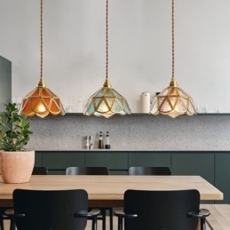 Designer Touch Decorative Retro Glass Pendant Light Japanese Style Glass Ceiling Light