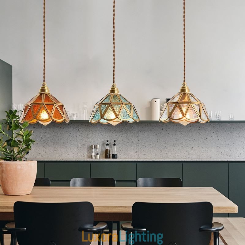 Designer Touch Decorative Retro Glass Pendant Light Japanese Style Glass Ceiling Light