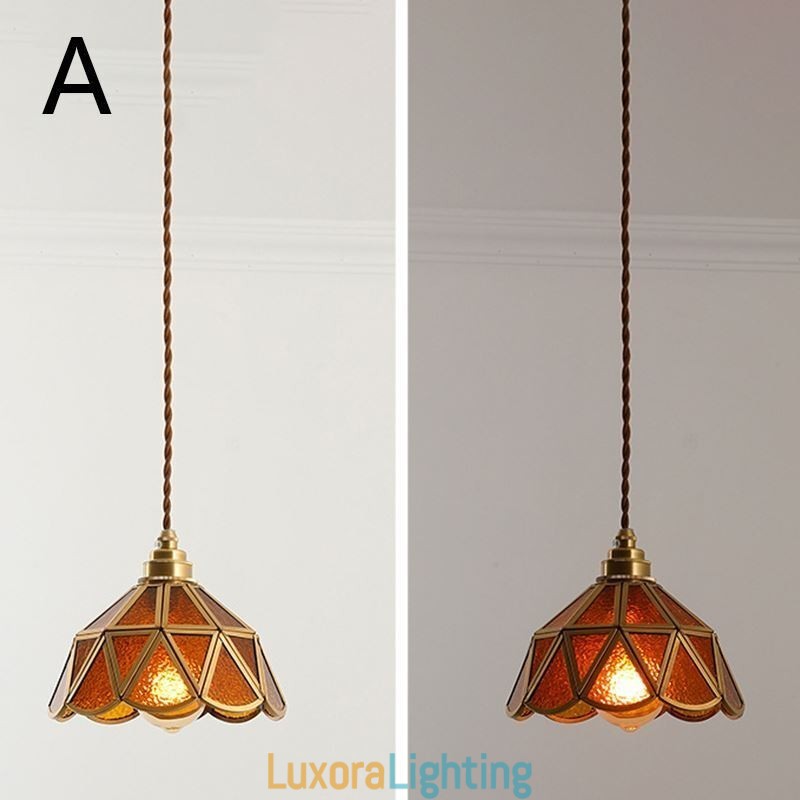 Designer Touch Decorative Retro Glass Pendant Light Japanese Style Glass Ceiling Light