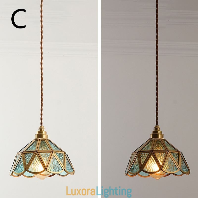 Designer Touch Decorative Retro Glass Pendant Light Japanese Style Glass Ceiling Light
