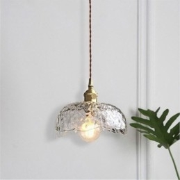 Designer Touch Decorative Irregular Brass Glass Pendant Light Hammer Glass Ceiling Light