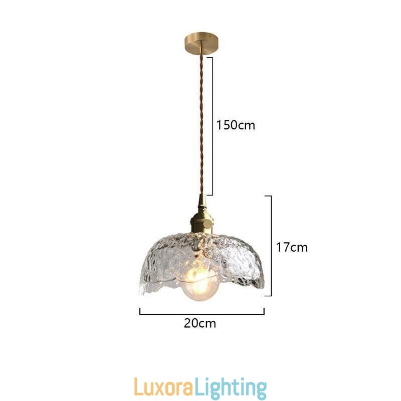 Designer Touch Decorative Irregular Brass Glass Pendant Light Hammer Glass Ceiling Light