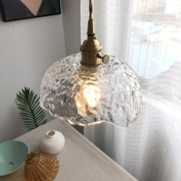 Designer Touch Decorative Irregular Brass Glass Pendant Light Hammer Glass Ceiling Light