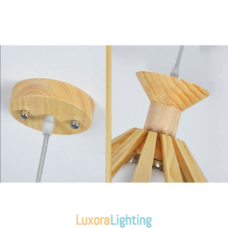 Designer Touch Decorative Simple Style Wood Pendant Light Fixture