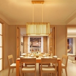 Designer Touch Decorative Minimalist Wood Cage Pendant Light