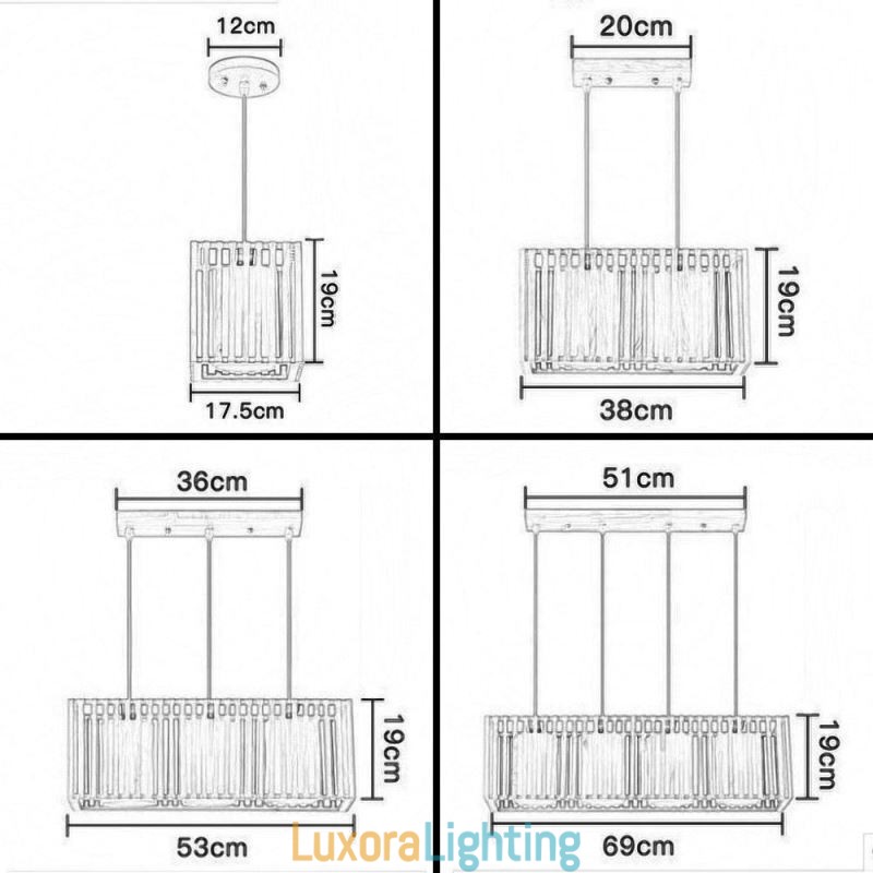 Designer Touch Decorative Minimalist Wood Cage Pendant Light