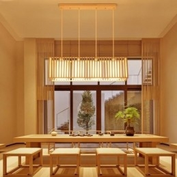 Designer Touch Decorative Minimalist Wood Cage Pendant Light