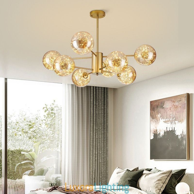 Designer Touch Decorative Magic Bean Pendant Light Nordic Style Glass Ball Gypsophila Pendant Light