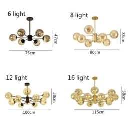 Designer Touch Decorative Magic Bean Pendant Light Nordic Style Glass Ball Gypsophila Pendant Light