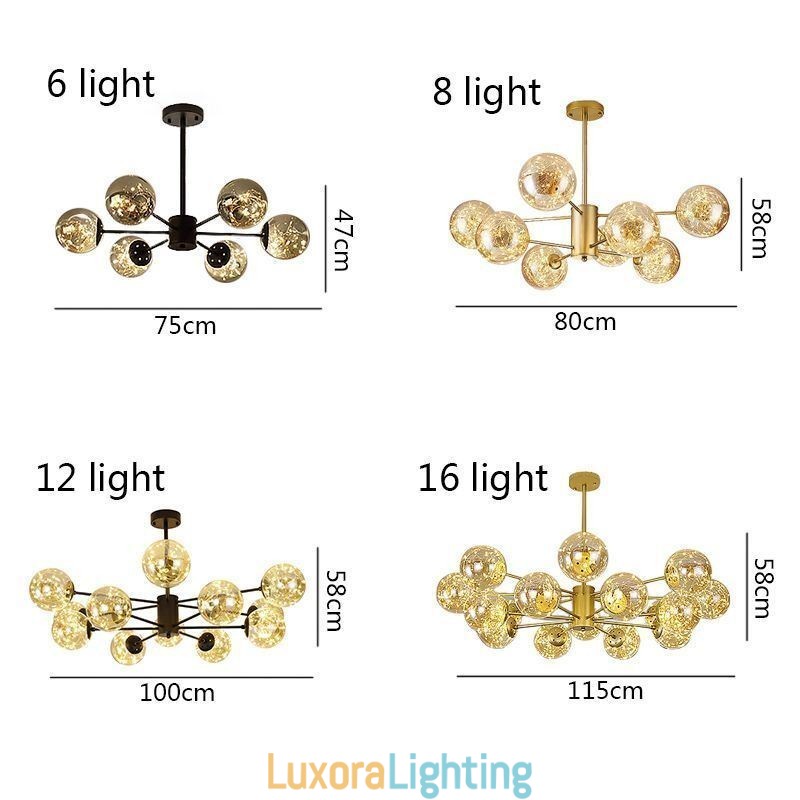 Designer Touch Decorative Magic Bean Pendant Light Nordic Style Glass Ball Gypsophila Pendant Light