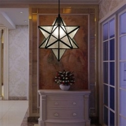 Designer Touch Decorative European Stained Glass Pendant Light Creative Star Pendant Lamp