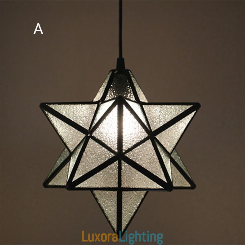 Designer Touch Decorative European Stained Glass Pendant Light Creative Star Pendant Lamp