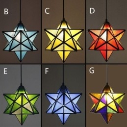 Designer Touch Decorative European Stained Glass Pendant Light Creative Star Pendant Lamp