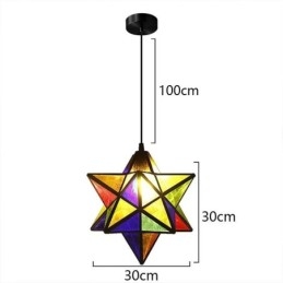Designer Touch Decorative European Stained Glass Pendant Light Creative Star Pendant Lamp