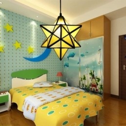 Designer Touch Decorative European Stained Glass Pendant Light Creative Star Pendant Lamp