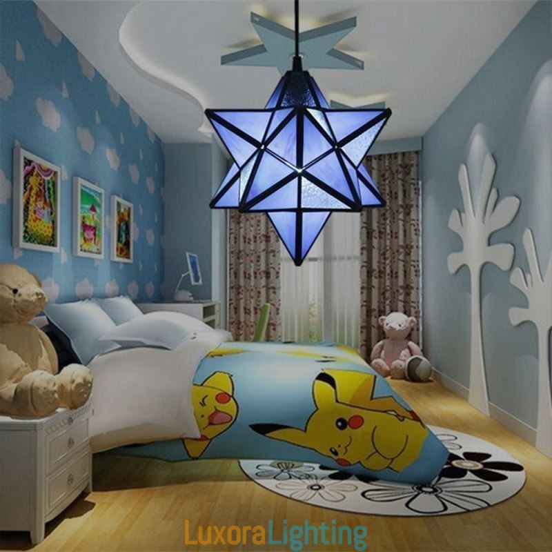 Designer Touch Decorative European Stained Glass Pendant Light Creative Star Pendant Lamp