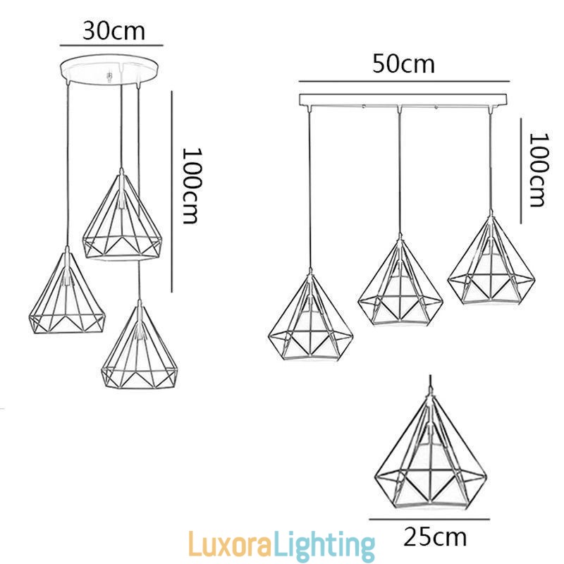 Designer Touch Decorative Diamond Shaped Pendant Light Modern Minimalist Light Fixture