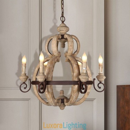 Designer Touch Decorative Wood Pendant Light Nordic Retro Ceiling Light