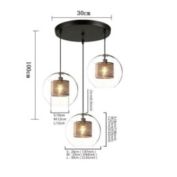 Designer Touch Decorative Minimalist Glass Cluster Pendant Light 3 Light Ceiling Light Island