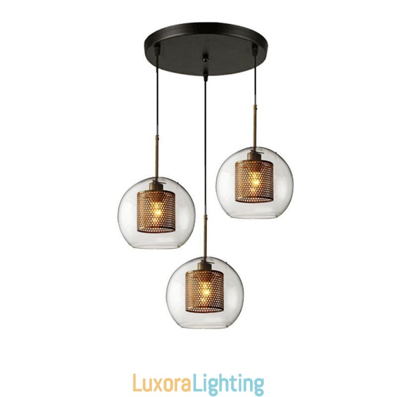 Designer Touch Decorative Minimalist Glass Cluster Pendant Light 3 Light Ceiling Light Island