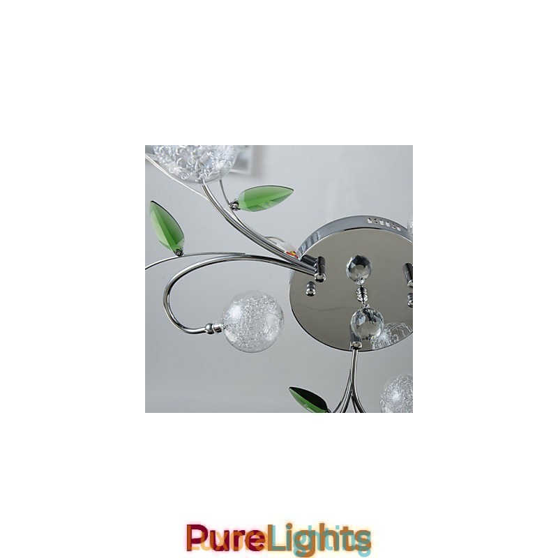 Designer Touch Decorative Chandelier 6 Light Country Aluminum Glass Chrome