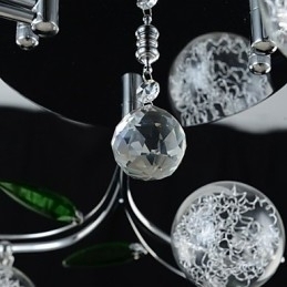 Designer Touch Decorative Chandelier 6 Light Country Aluminum Glass Chrome