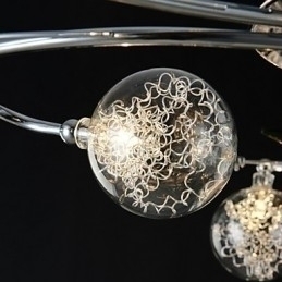 Designer Touch Decorative Chandelier 6 Light Country Aluminum Glass Chrome