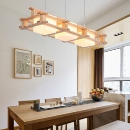 Designer Touch Decorative Creative 3 Lights Oak Pendant Lamp Wood Ceiling Light Cafe