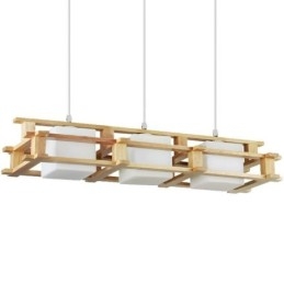 Designer Touch Decorative Creative 3 Lights Oak Pendant Lamp Wood Ceiling Light Cafe