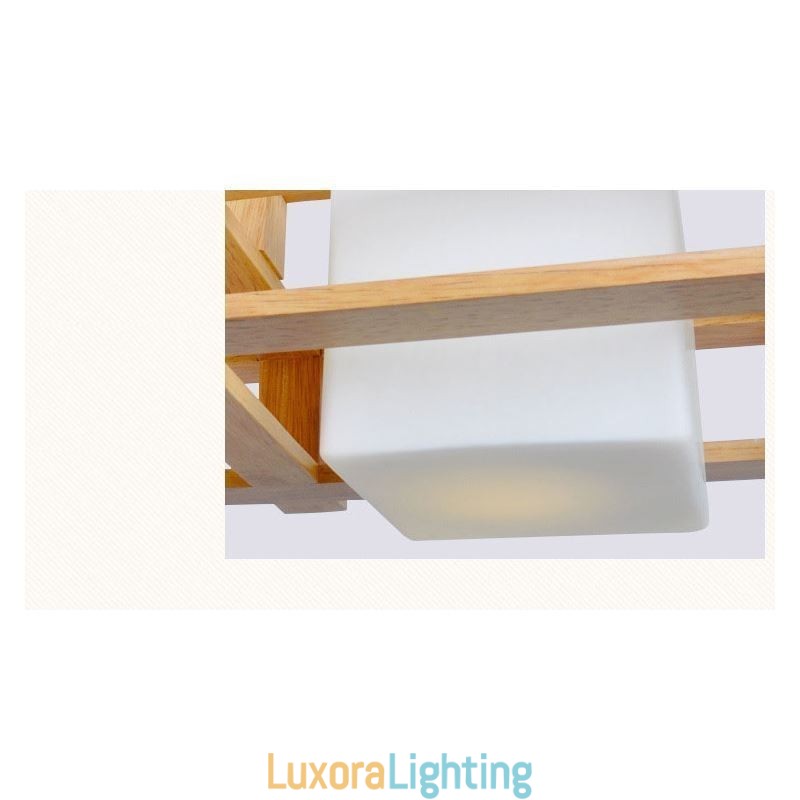 Designer Touch Decorative Creative 3 Lights Oak Pendant Lamp Wood Ceiling Light Cafe