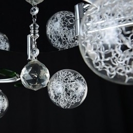 Designer Touch Decorative Chandelier 6 Light Country Aluminum Glass Chrome