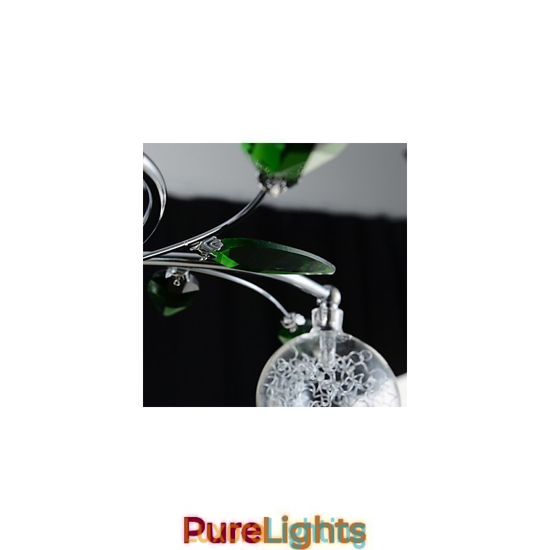 Designer Touch Decorative Chandelier 6 Light Country Aluminum Glass Chrome