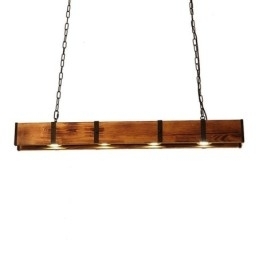 Designer Touch Decorative Industrial Style Pendant Light Rectangle Wood Ceiling Light Island
