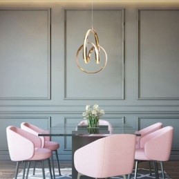 Designer Touch Decorative Modern Minimalist Pendant Lamp Unique Circular Twist Light Fixture Island