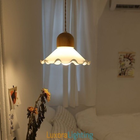 Designer Touch Decorative Modern Lace Glass Pendant Light Single Head Pendant Lamp