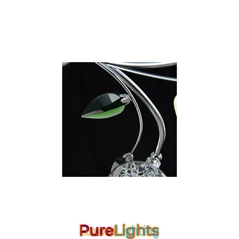 Designer Touch Decorative Chandelier 6 Light Country Aluminum Glass Chrome