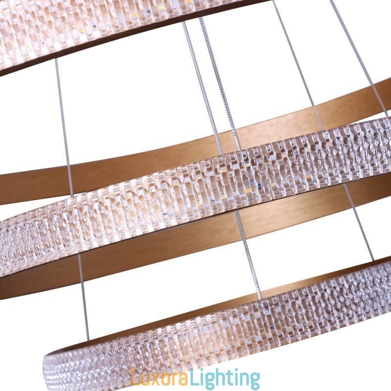 Designer Touch Decorative Modern Pendant Light Acrylic 3 Rings Lamp 80+60+40cm