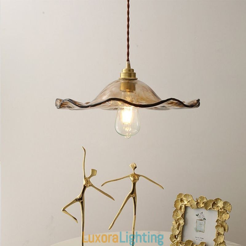 Designer Touch Decorative Lotus Leaf Glass Pendant Light Creative Light Fixture