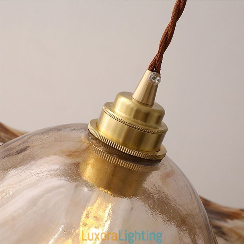 Designer Touch Decorative Lotus Leaf Glass Pendant Light Creative Light Fixture