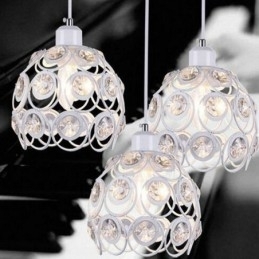 Designer Touch Decorative Hollow Crystal Iron Pendant Lamp Island Ideas