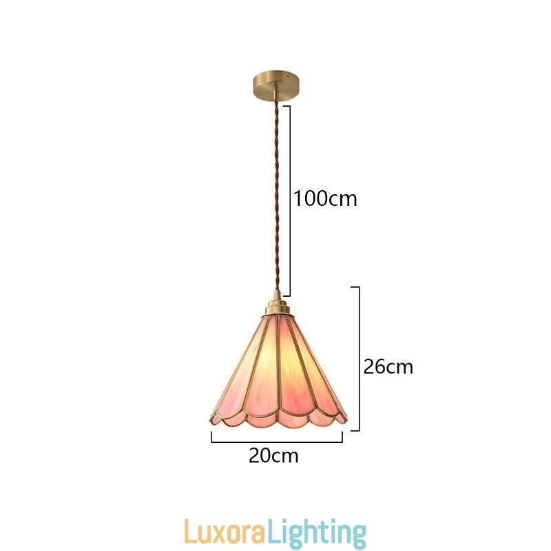 Designer Touch Decorative Japanese Style Glass Pendant Light Retro Petal Light Fixture