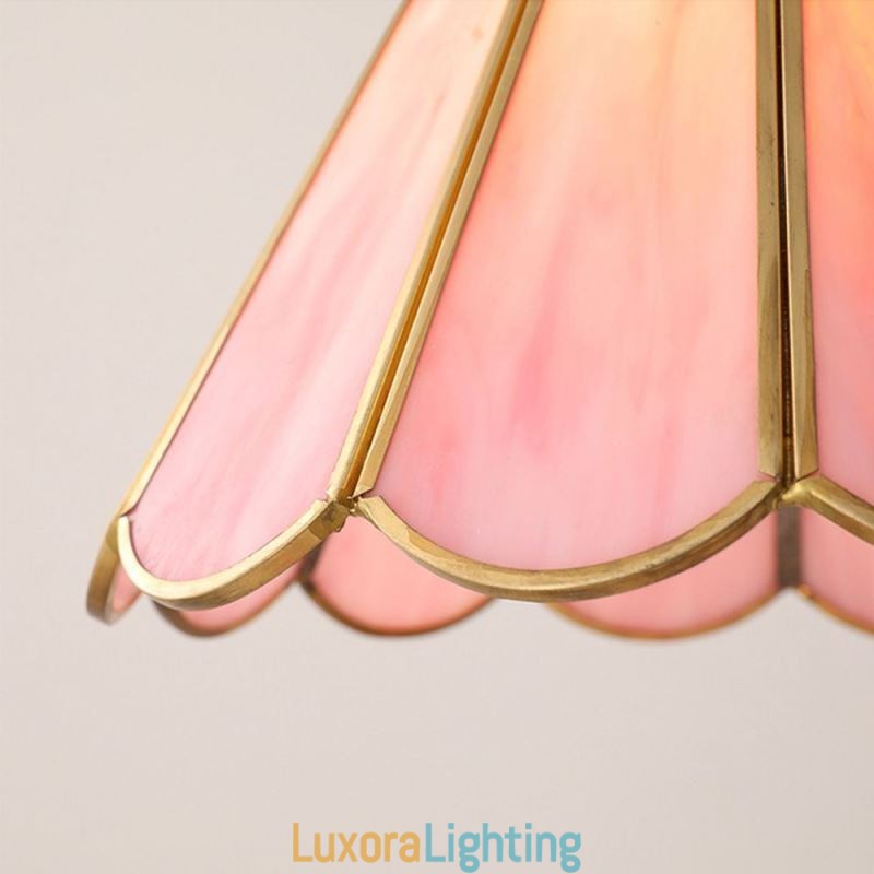 Designer Touch Decorative Japanese Style Glass Pendant Light Retro Petal Light Fixture