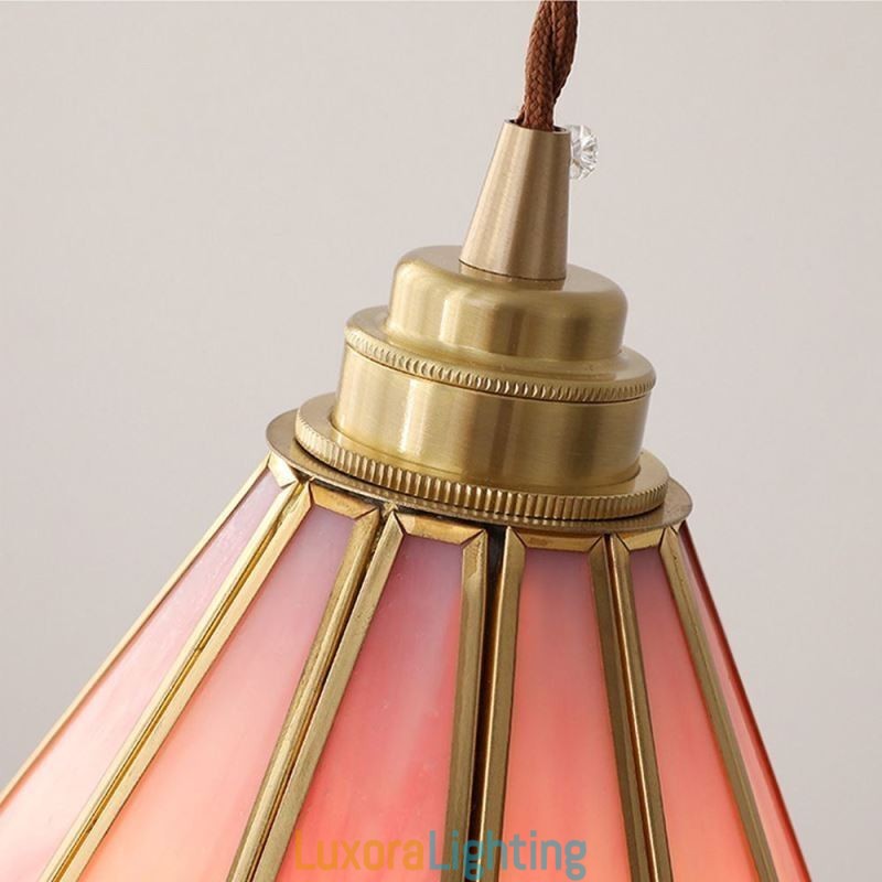 Designer Touch Decorative Japanese Style Glass Pendant Light Retro Petal Light Fixture