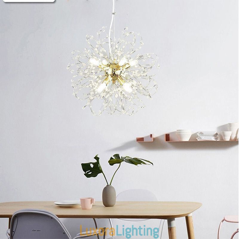 Designer Touch Decorative Dandelion Crystal Pendant Light Elegant Chandelier