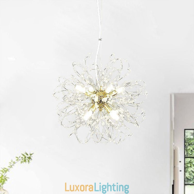 Designer Touch Decorative Dandelion Crystal Pendant Light Elegant Chandelier