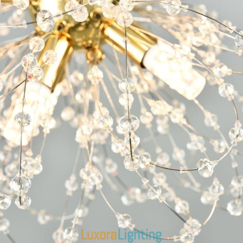 Designer Touch Decorative Dandelion Crystal Pendant Light Elegant Chandelier